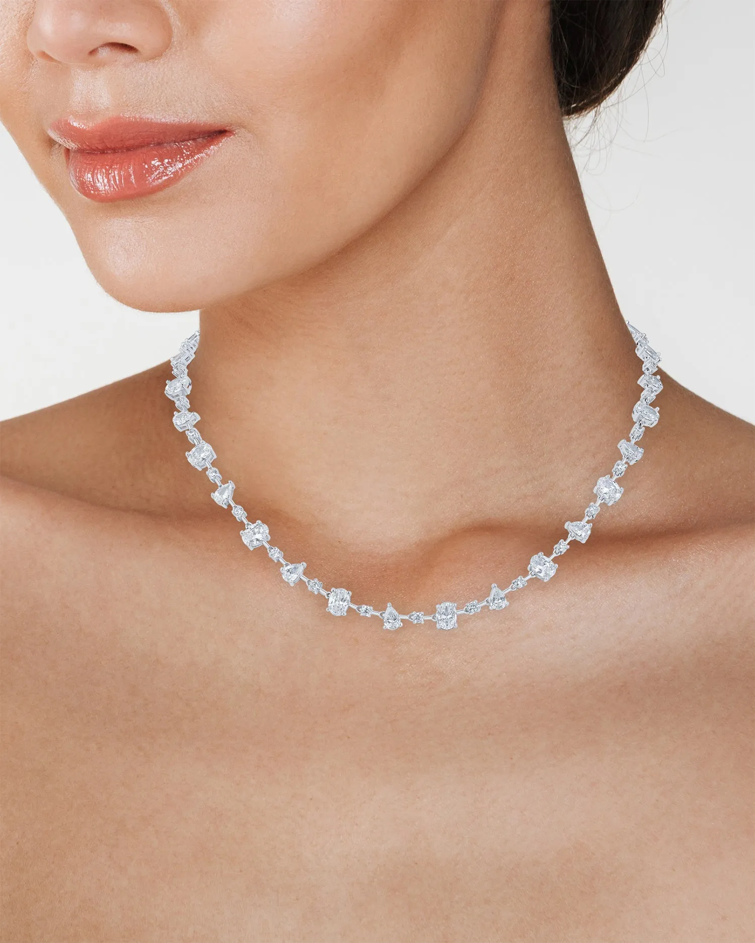 Multi CZ Collar Necklace