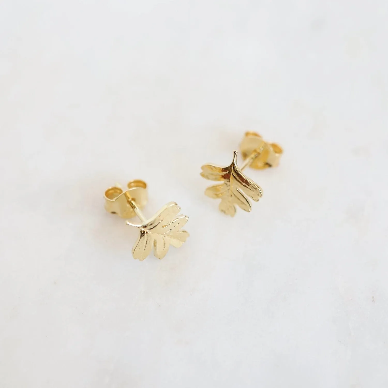 Oak Leaf Stud Earring in Gold Vermeil