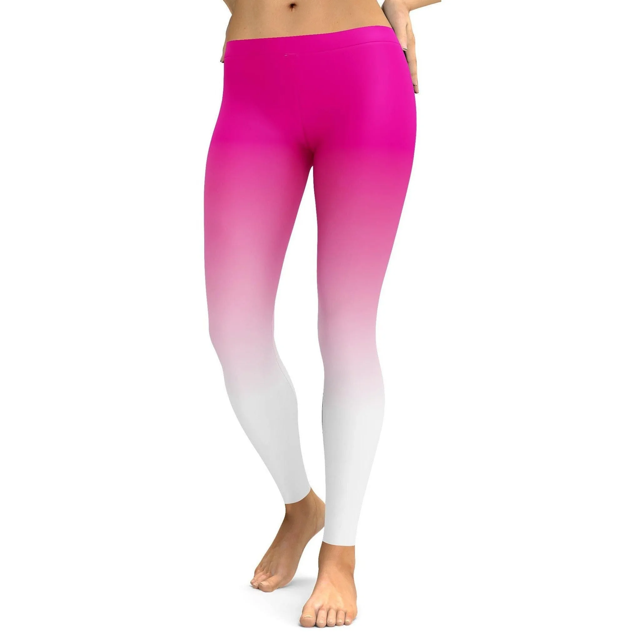 Ombre Pink to White Leggings