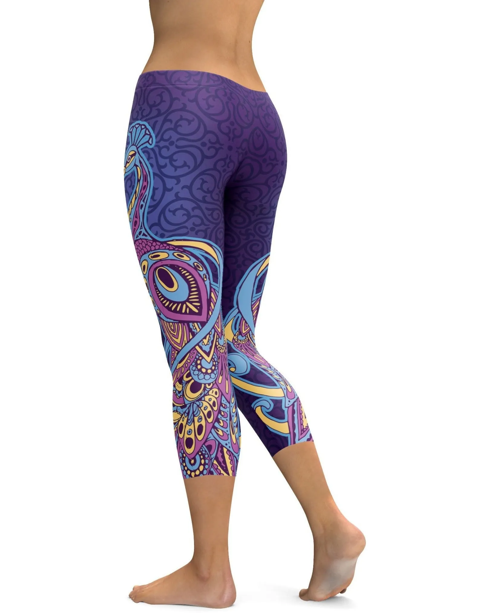 Ornamental Peacock Capris