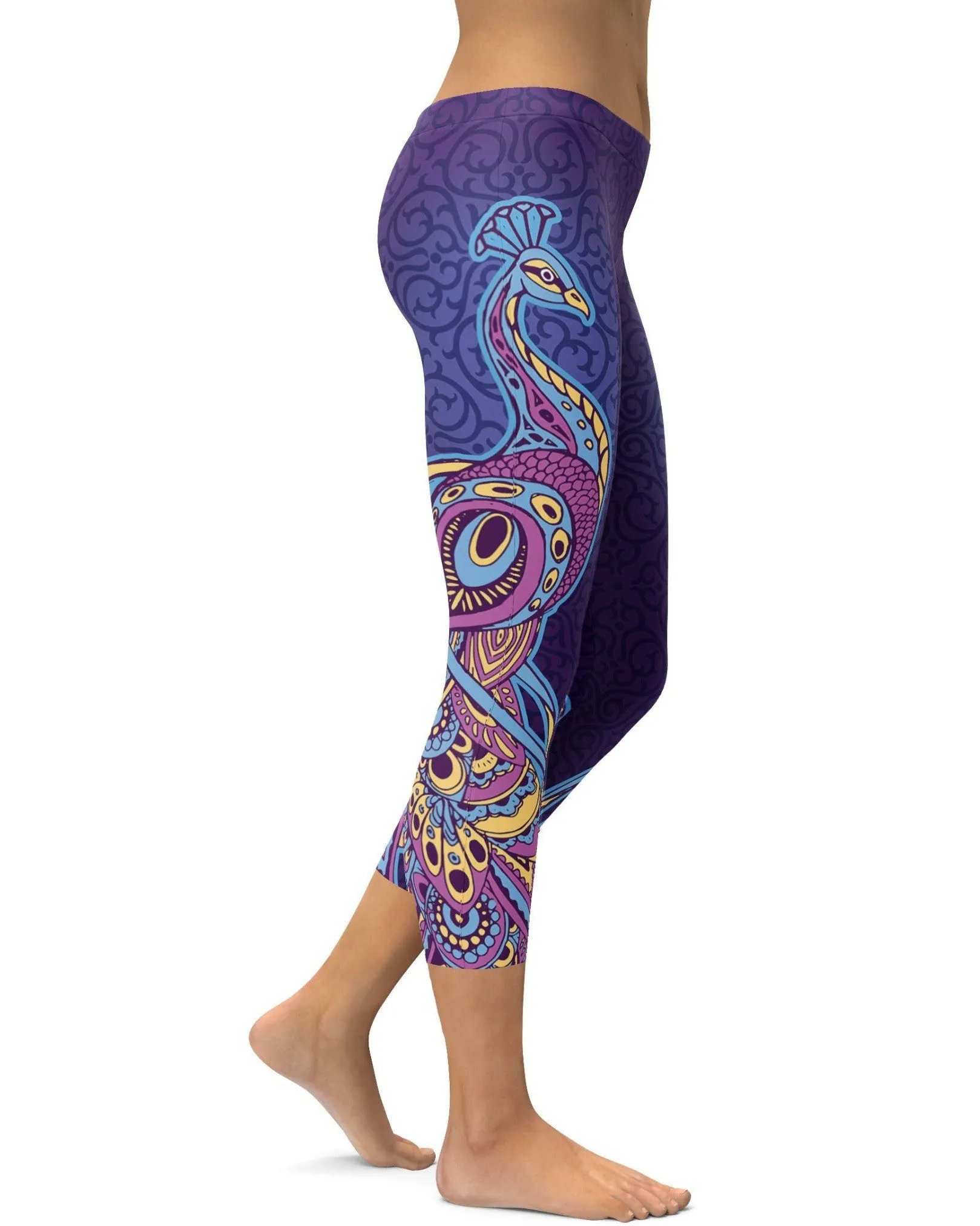 Ornamental Peacock Capris