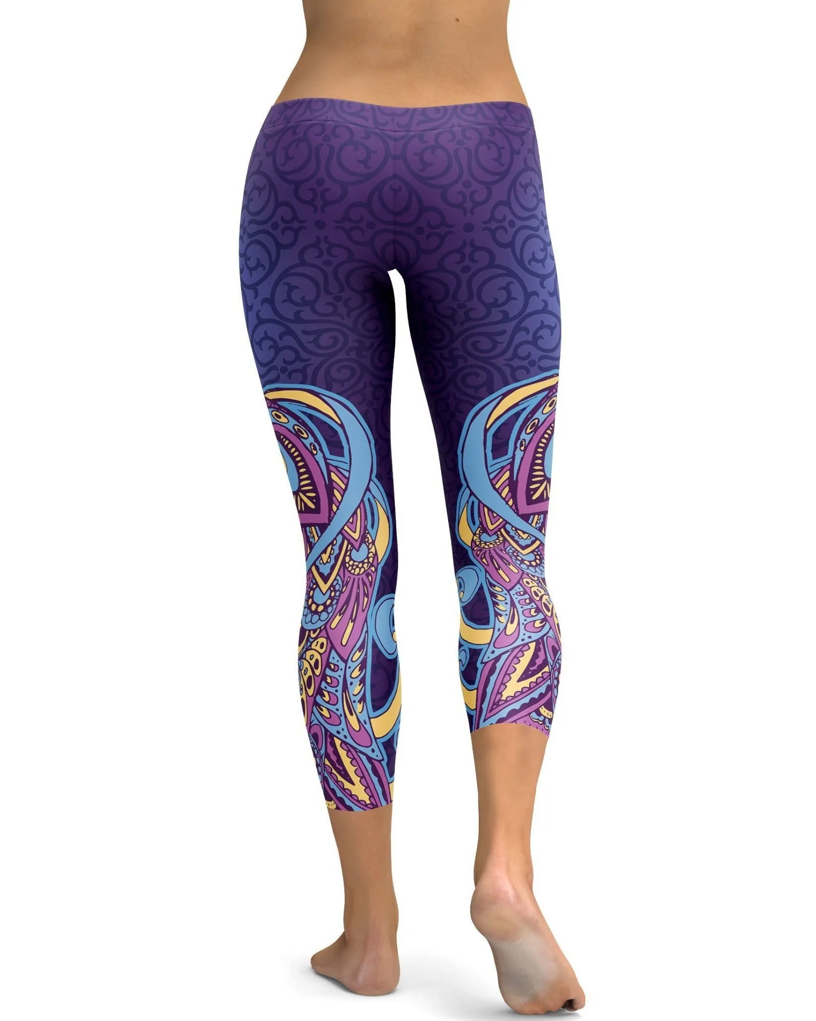 Ornamental Peacock Capris