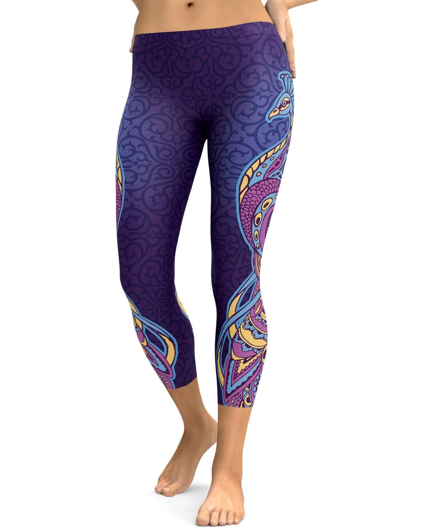 Ornamental Peacock Capris