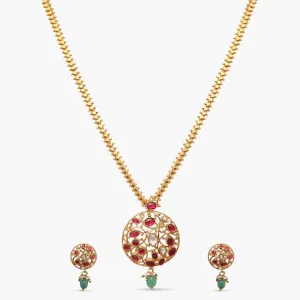 Pahi Antique Kempu Pendant Set