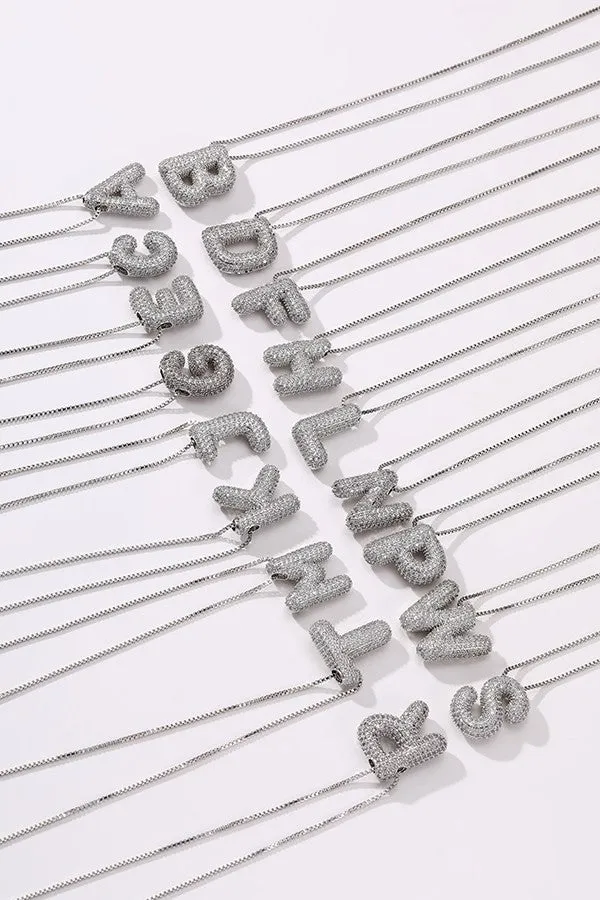 Personalized Bubble Necklace C Silver