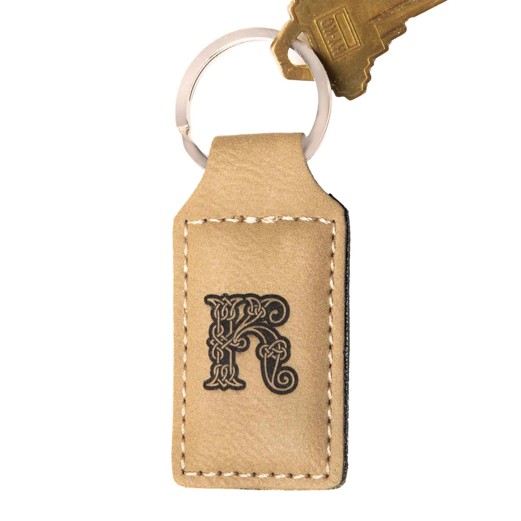Personalized Celtic Leather Keychain