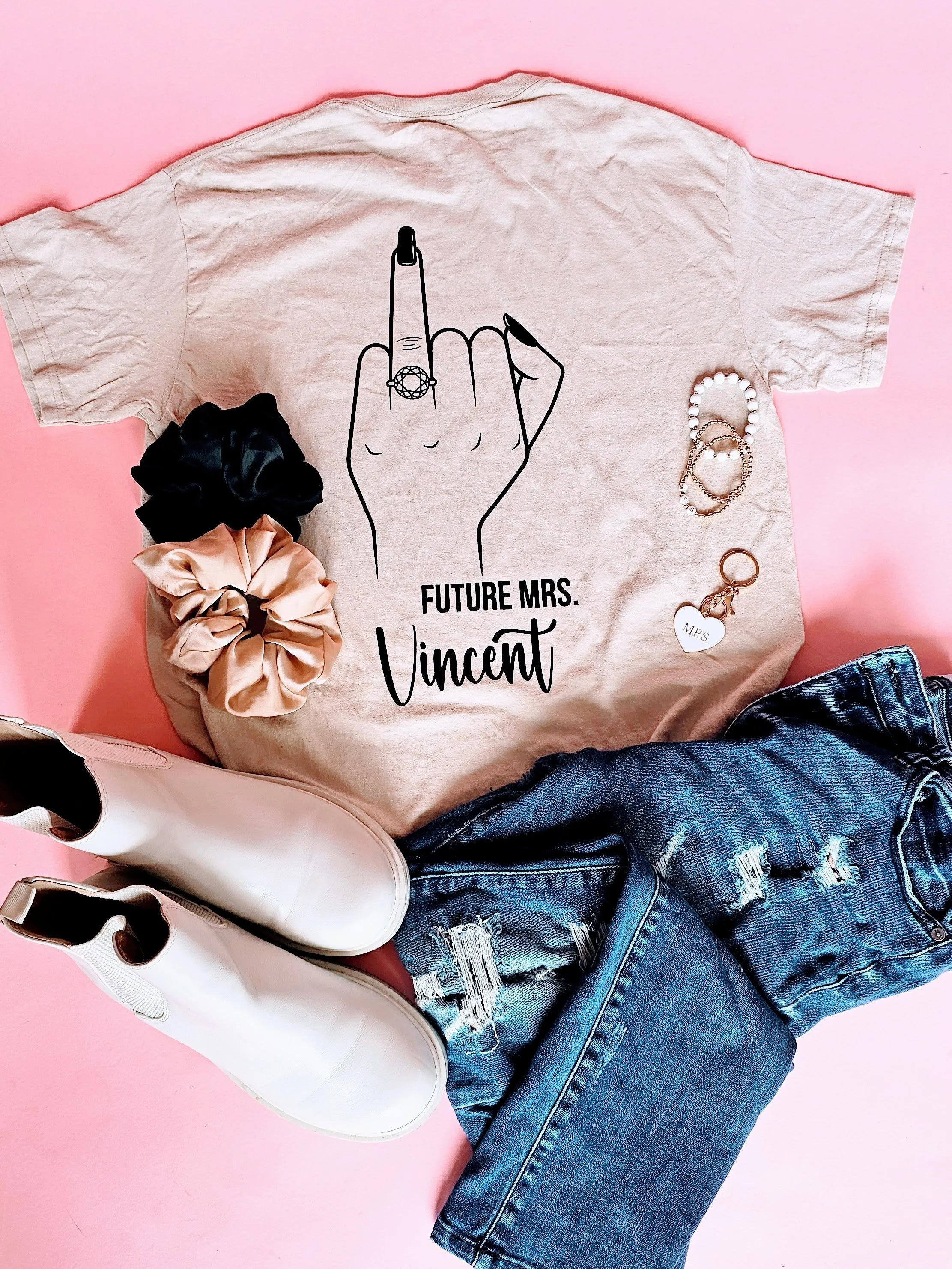 Personalized Future Mrs. Ring Finger Tee