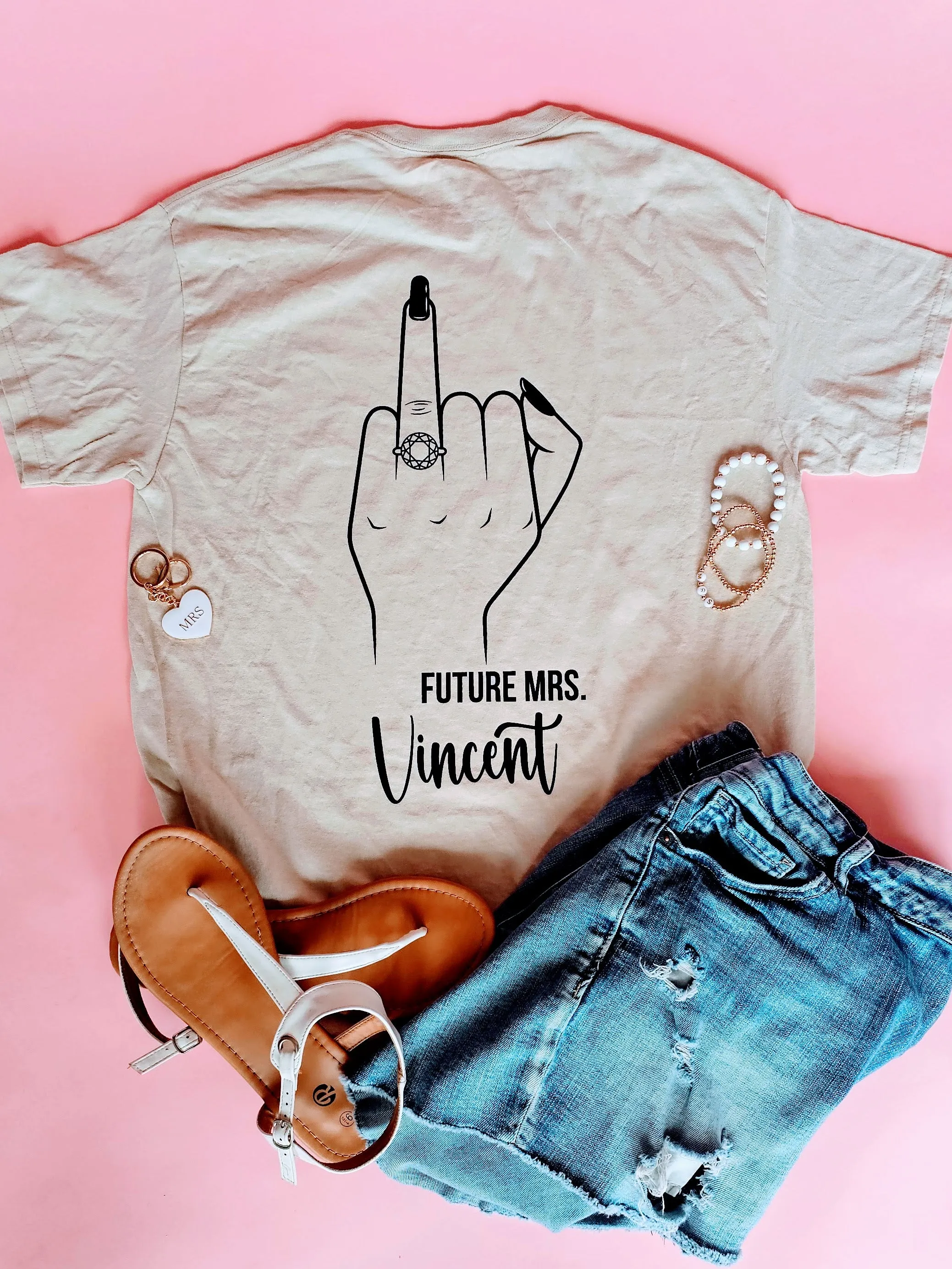 Personalized Future Mrs. Ring Finger Tee