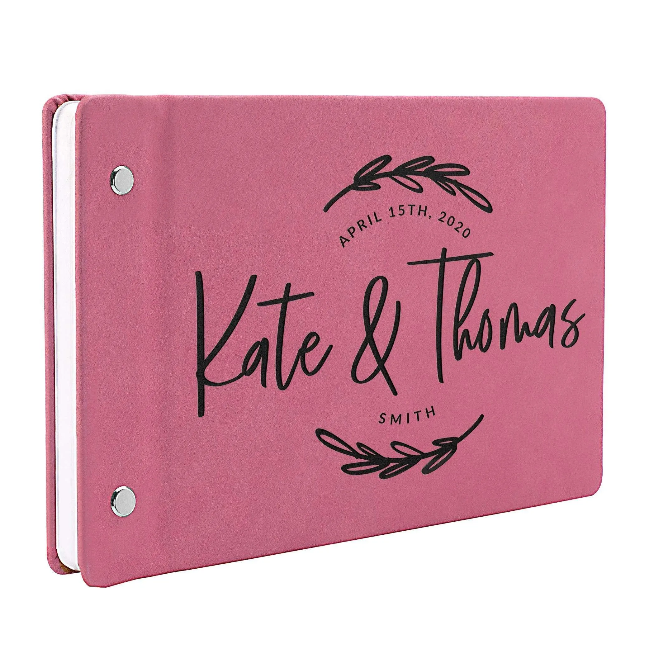 Personalized Wedding Guest Book - Custom Oval Floral Design Guest Book