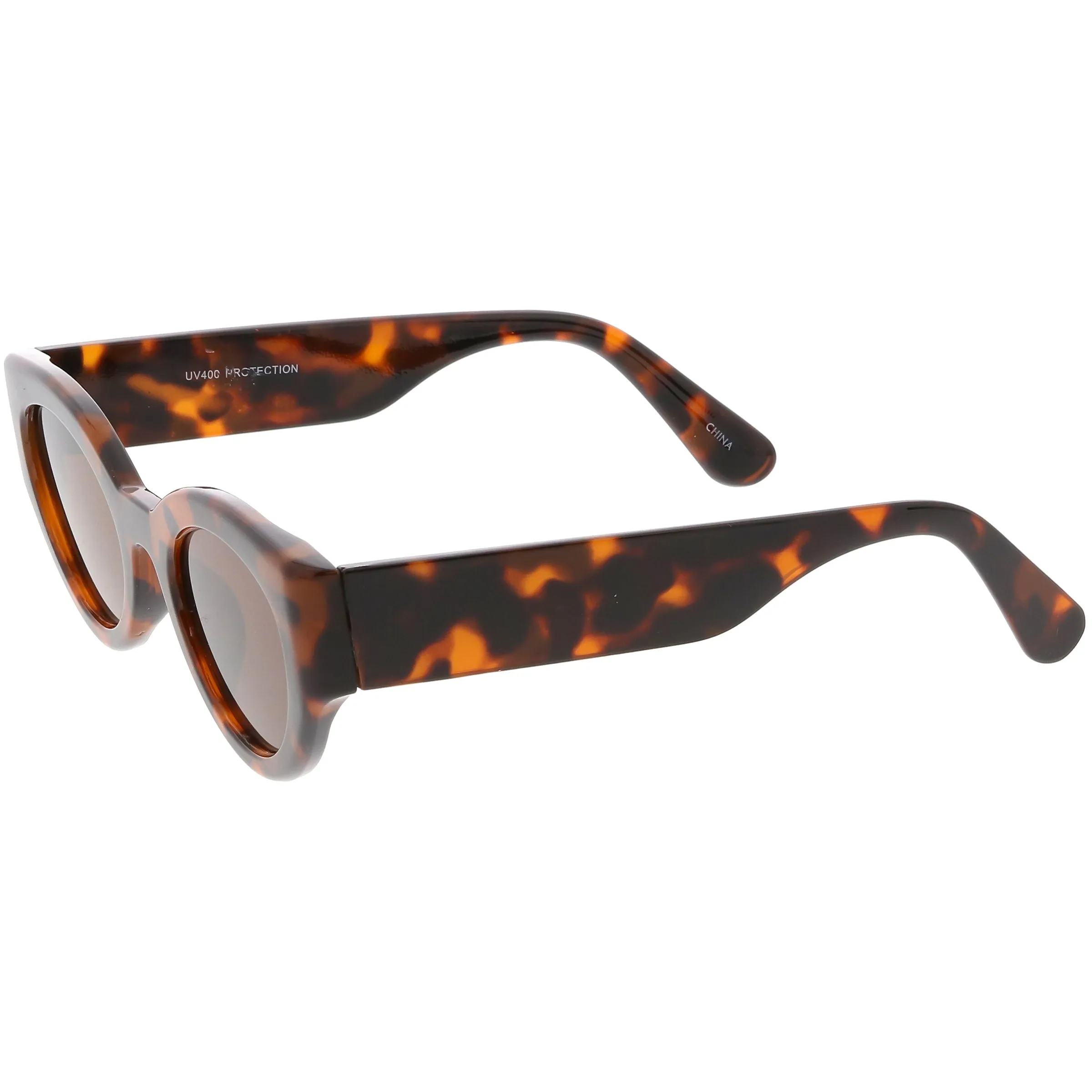 Retro Modern Bold Wide Frame Oval Sunglasses C543