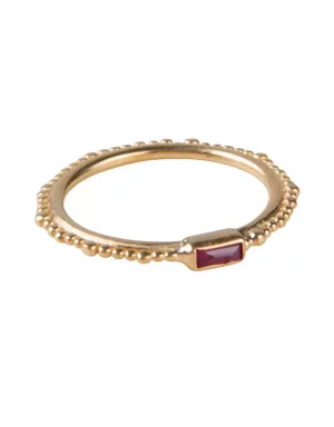 Ruby Crown Stacker Ring Gold