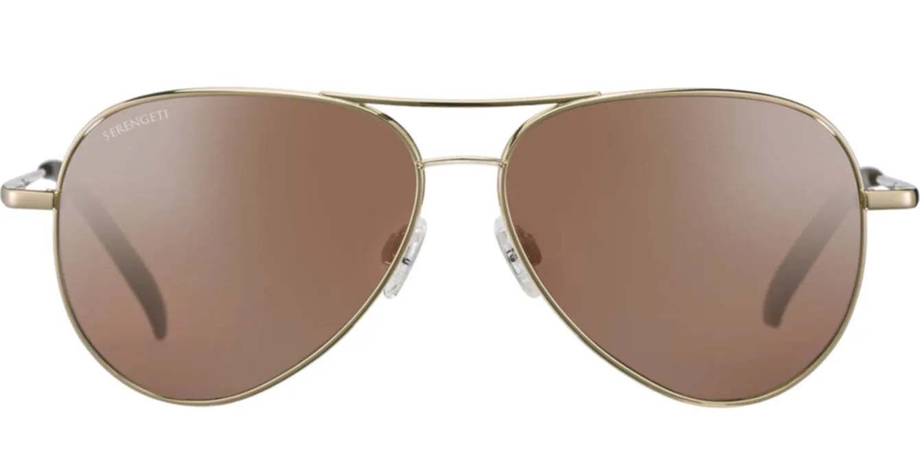 Serengeti Carrara Small 8551 <span>Shiny Bold Gold Polarized Drivers Gold Photochromic Lenses</span>