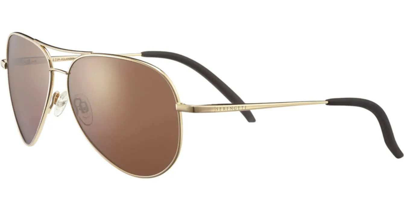 Serengeti Carrara Small 8551 <span>Shiny Bold Gold Polarized Drivers Gold Photochromic Lenses</span>