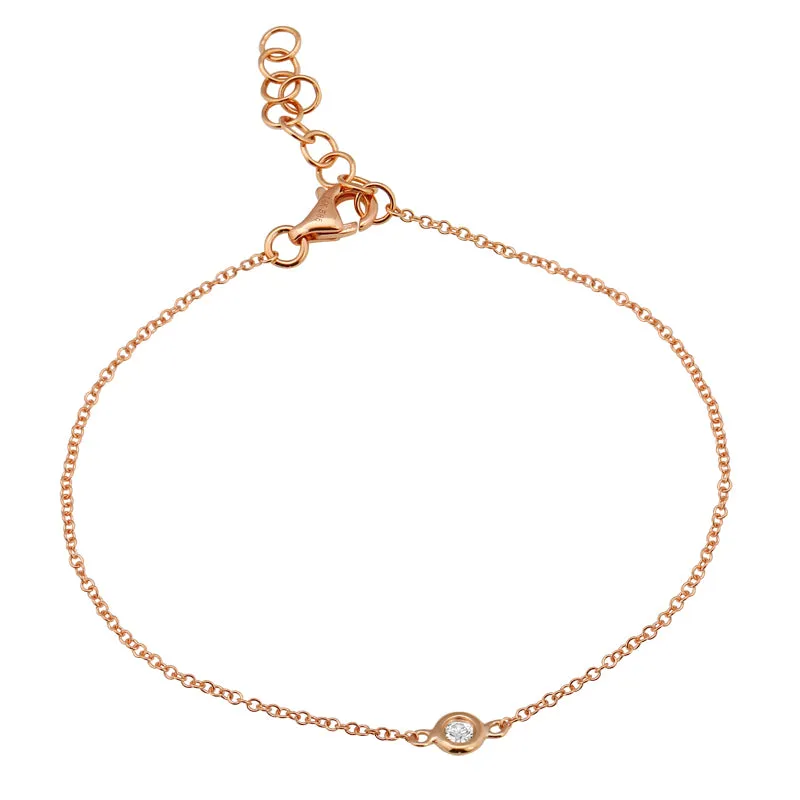Single Diamond Bezel Set Bracelet