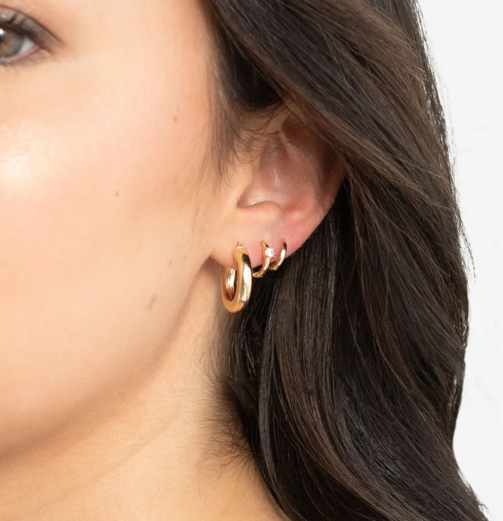 Small Bold Hoops | 10k Yellow Gold