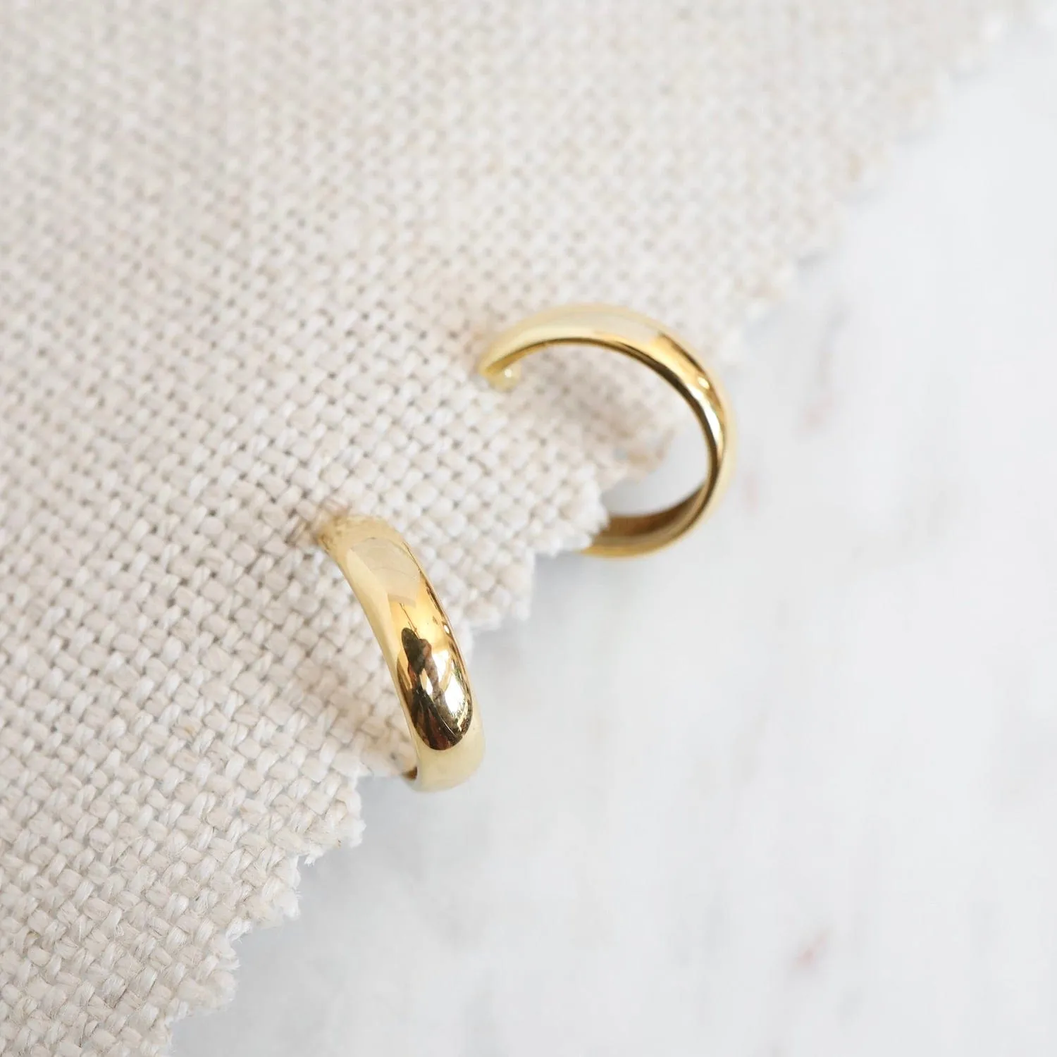 Small Hoops on Post in Gold Vermeil