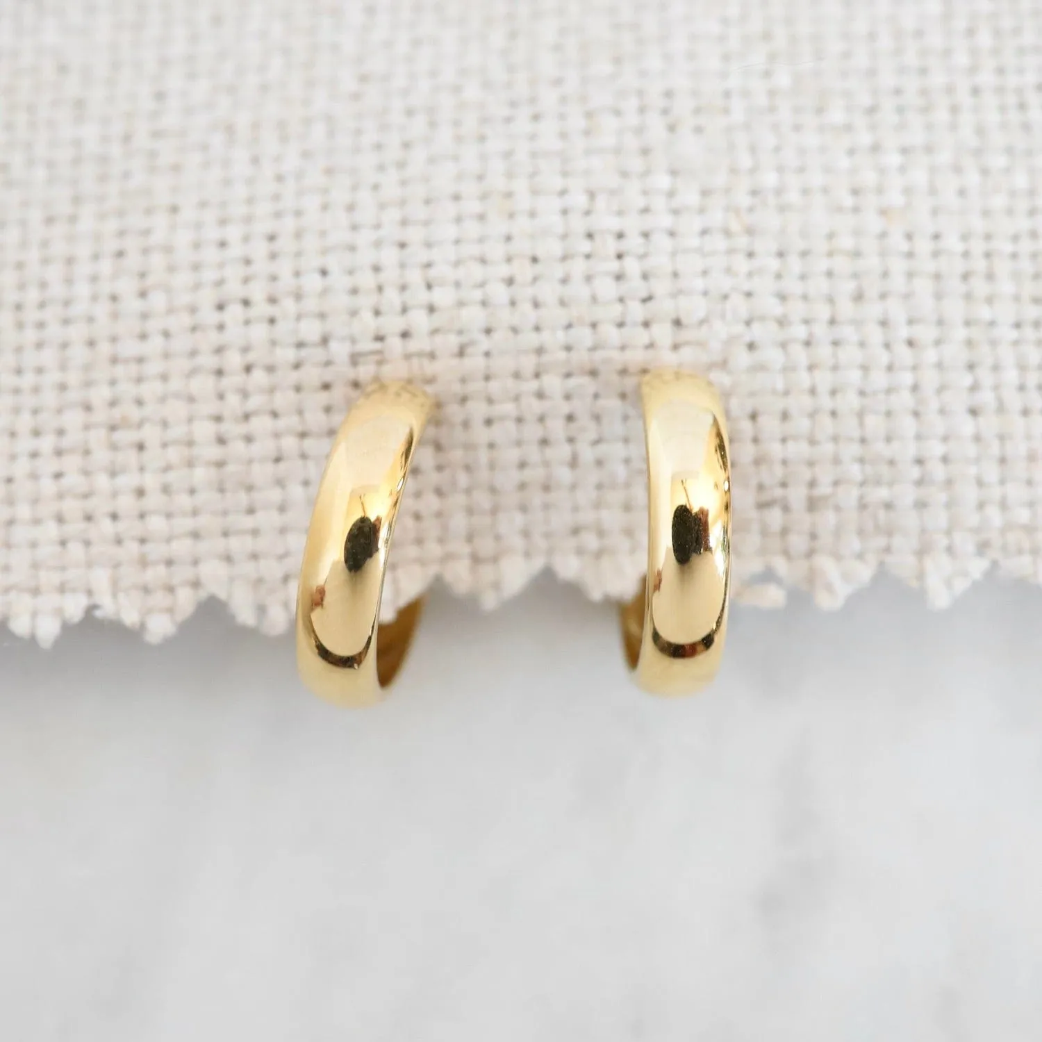 Small Hoops on Post in Gold Vermeil