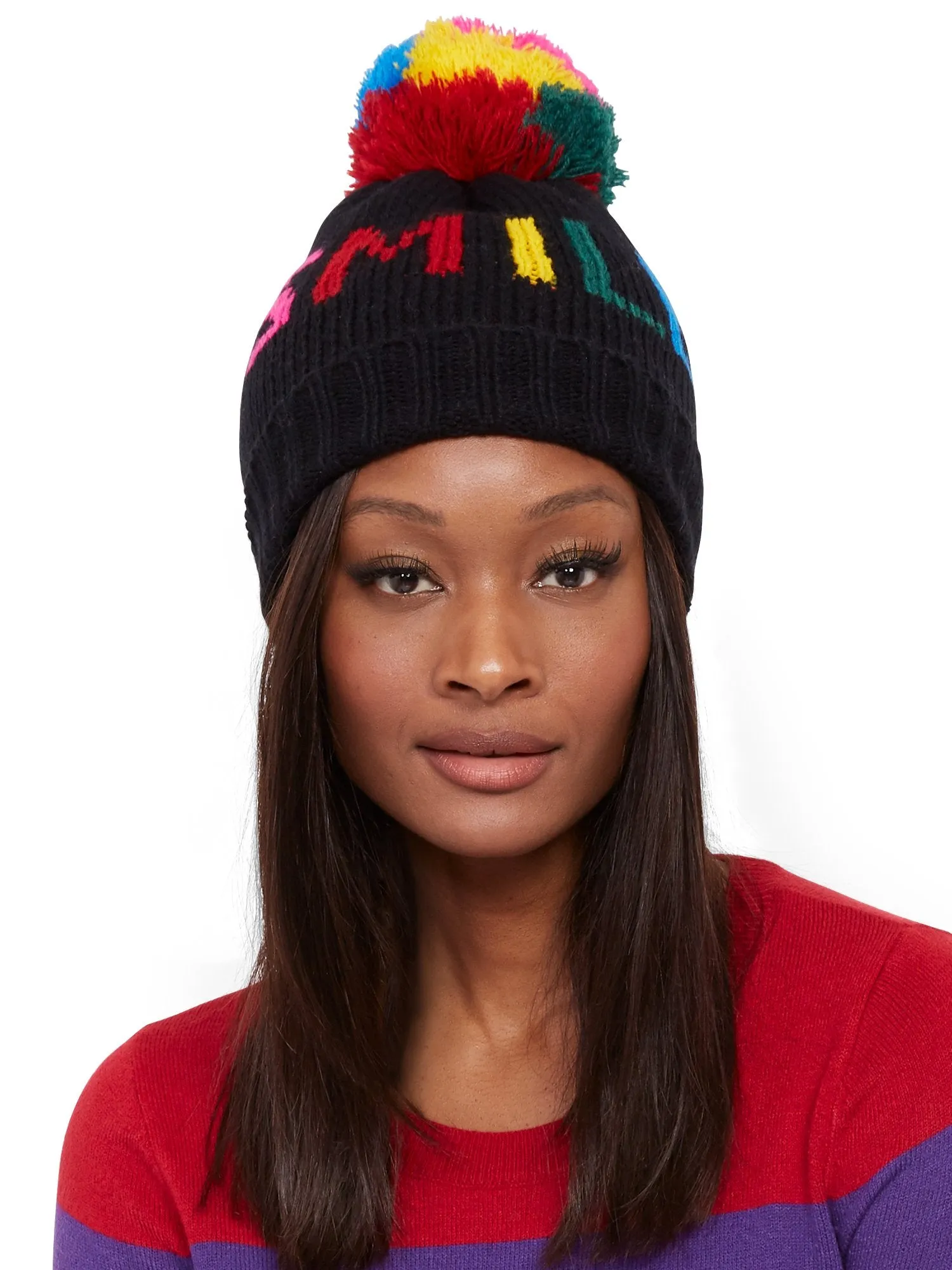 'Smile' Pom-Pom Hat