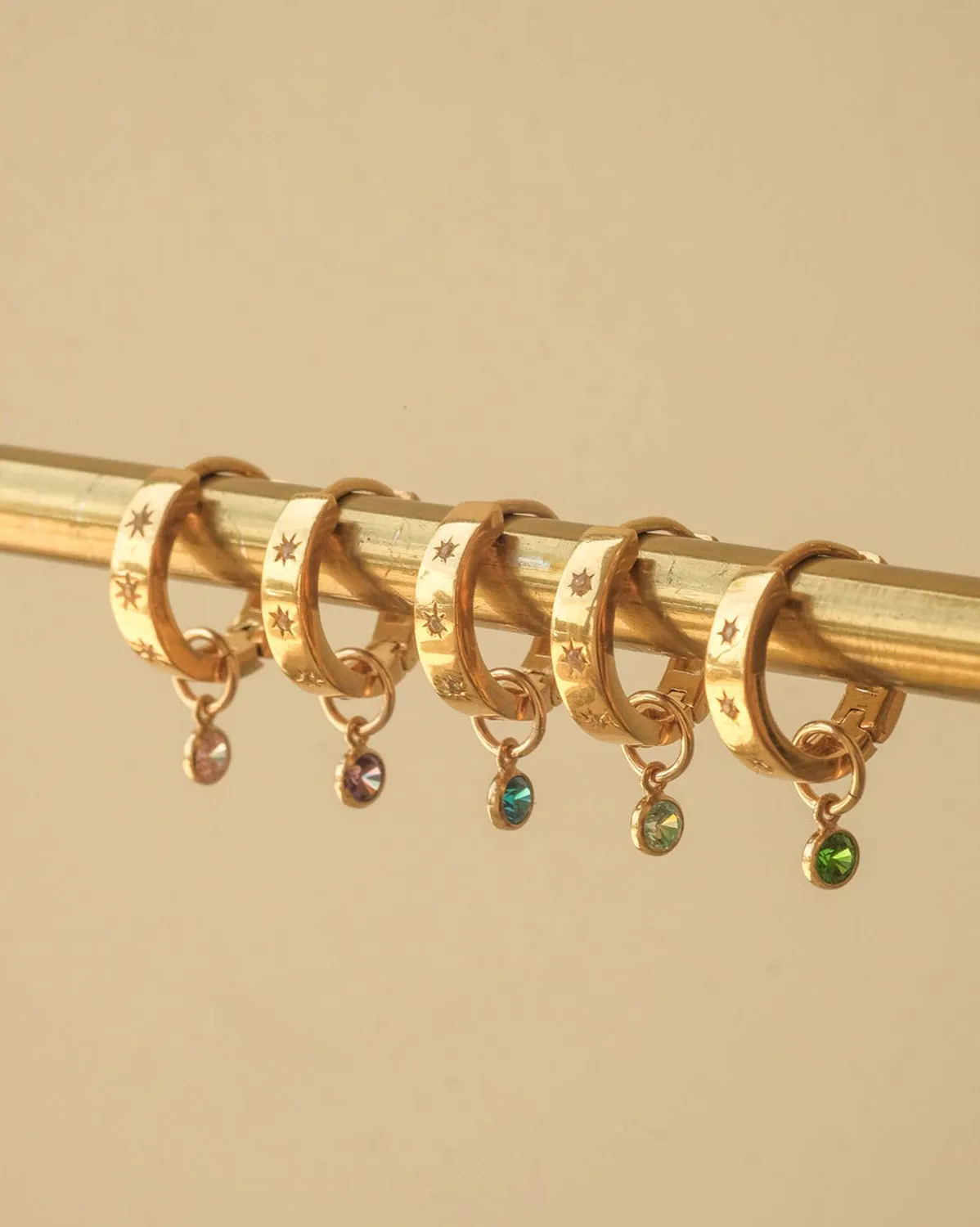 Solid Gold Aurora Bold Gemstone Hoops