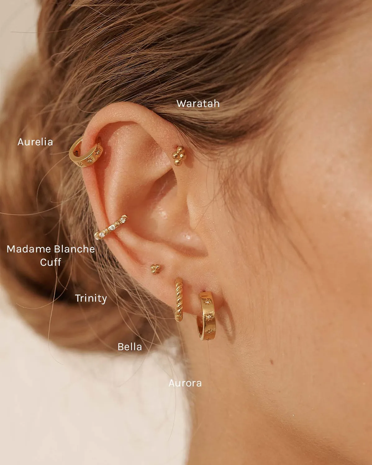 Solid Gold Aurora Bold Gemstone Hoops