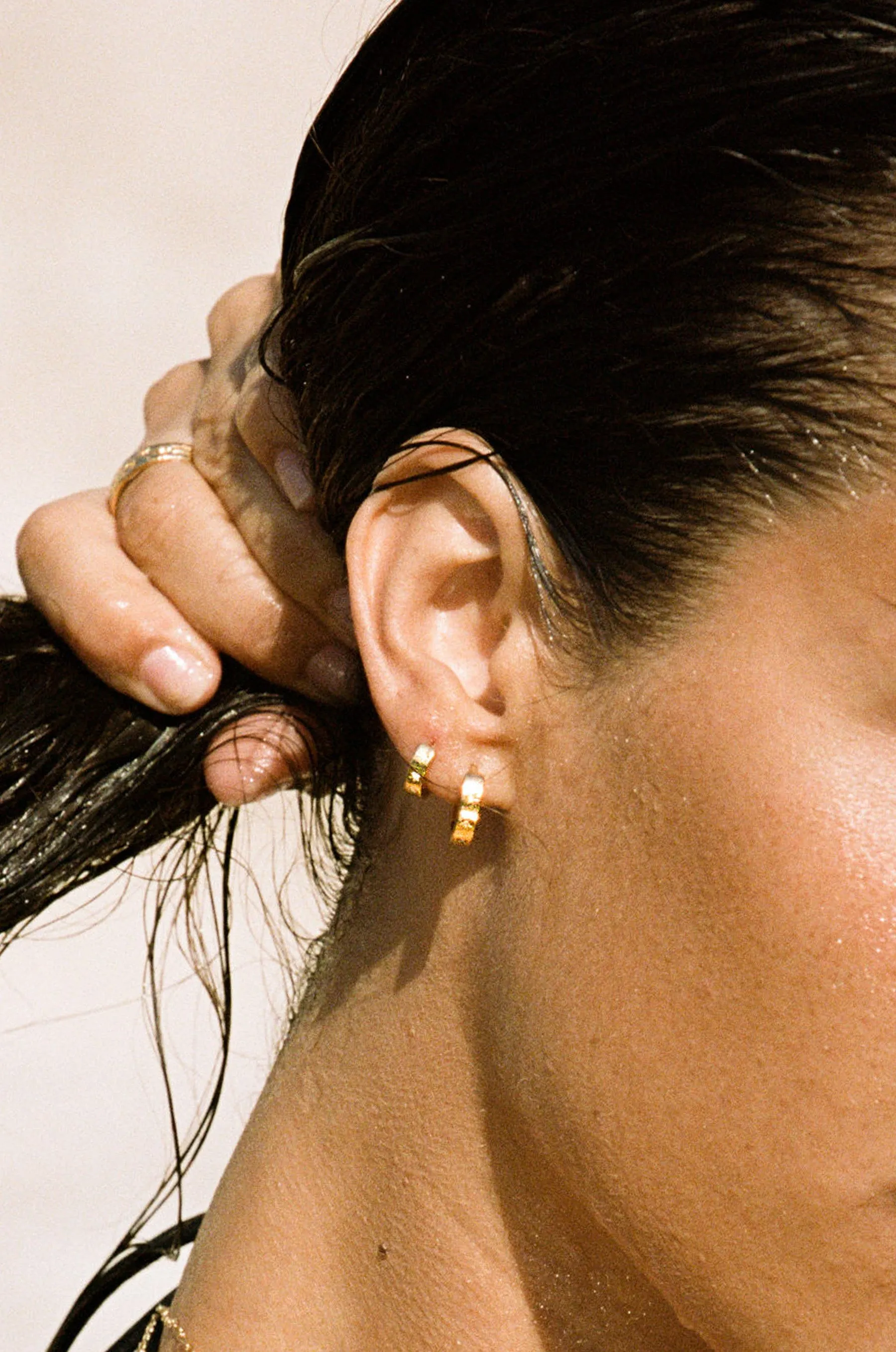 Solid Gold Aurora Bold Gemstone Hoops