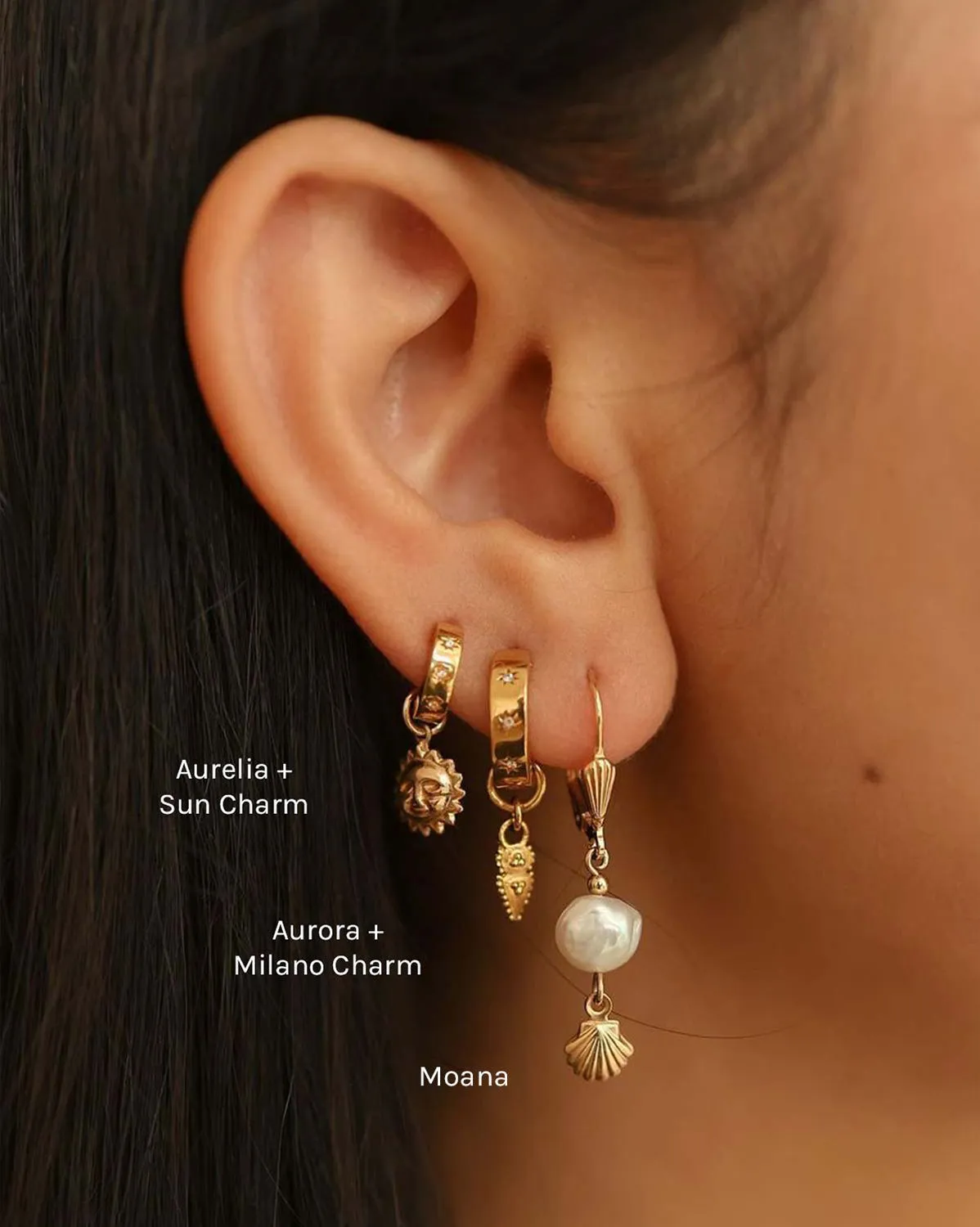 Solid Gold Aurora Bold Gemstone Hoops
