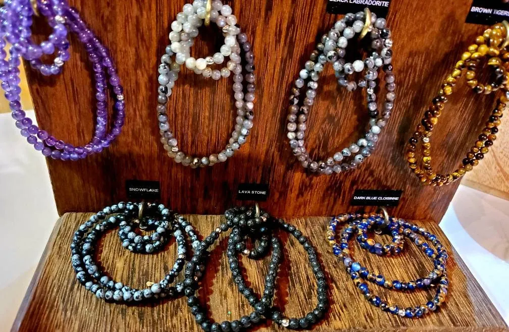 Stackable Stone Bracelet * Natural Semi Precious Stones * Crystal Healing * Yoga * Chakra Gift!