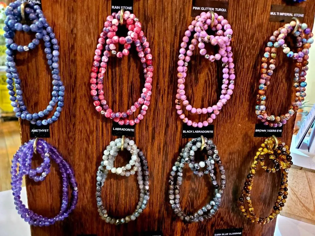 Stackable Stone Bracelet * Natural Semi Precious Stones * Crystal Healing * Yoga * Chakra Gift!