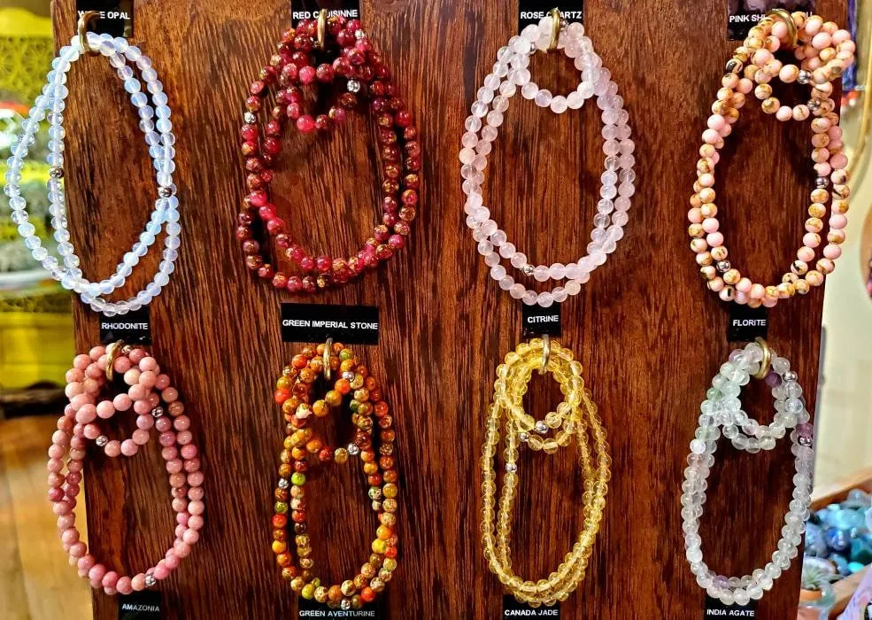 Stackable Stone Bracelet * Natural Semi Precious Stones * Crystal Healing * Yoga * Chakra Gift!