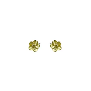Sterling Silver & 18K Gold Flower Stud