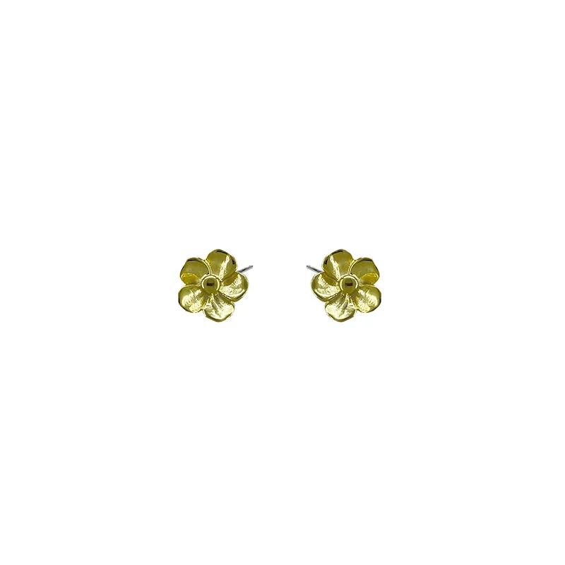 Sterling Silver & 18K Gold Flower Stud