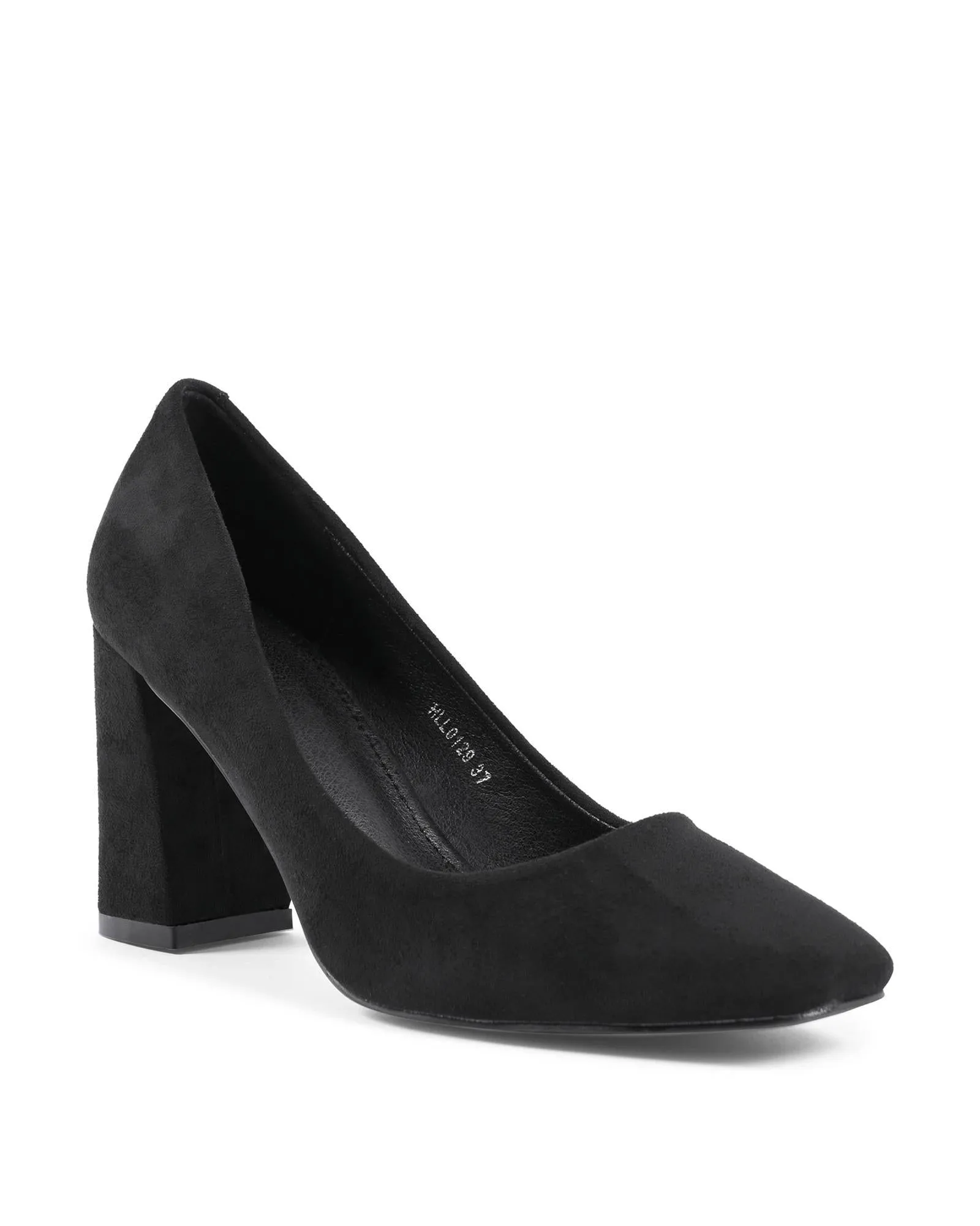 Stylish Black Fabric High Heel Pump