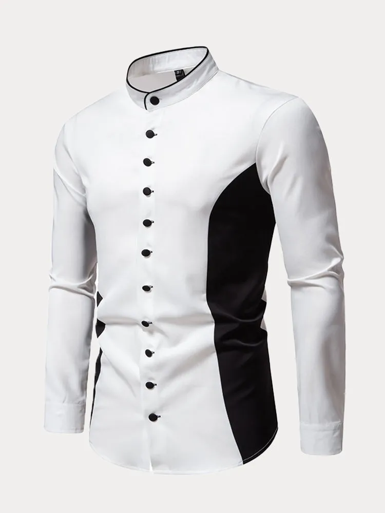 Stylish Contrast Color Fitted Shirt