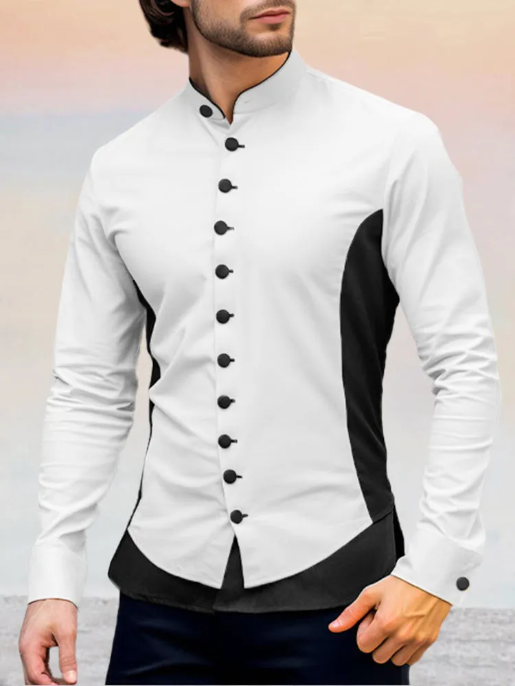 Stylish Contrast Color Fitted Shirt
