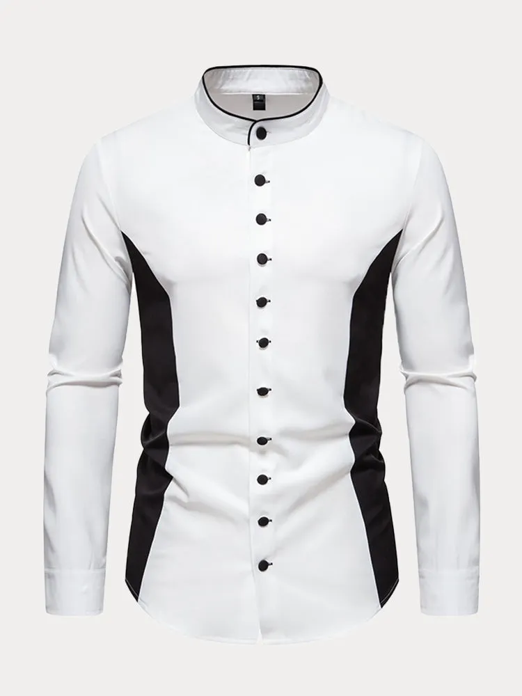 Stylish Contrast Color Fitted Shirt