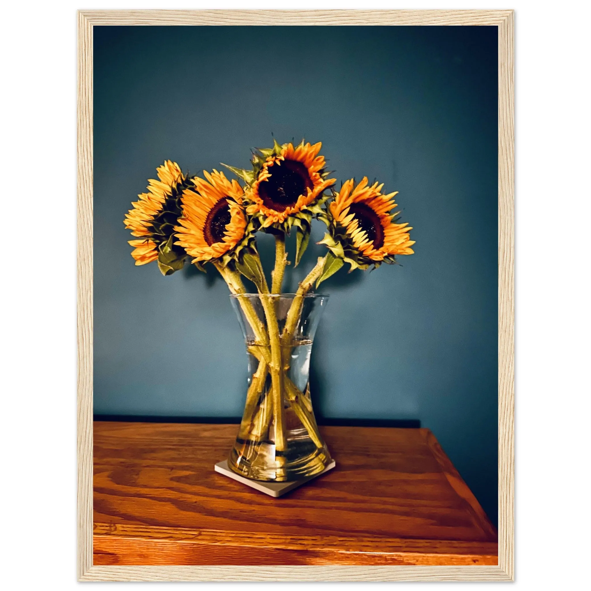 Sunflowers Premium Matte Paper Wooden Framed Poster Wall Art