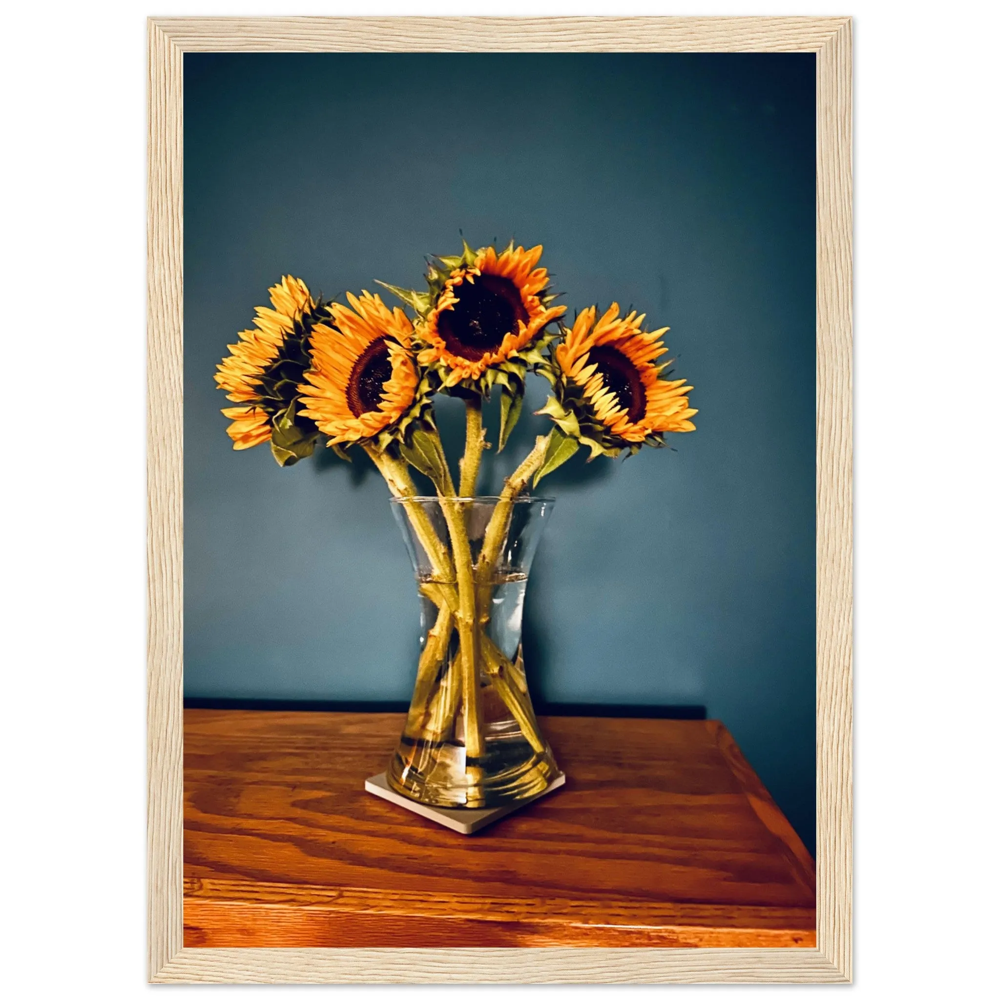 Sunflowers Premium Matte Paper Wooden Framed Poster Wall Art