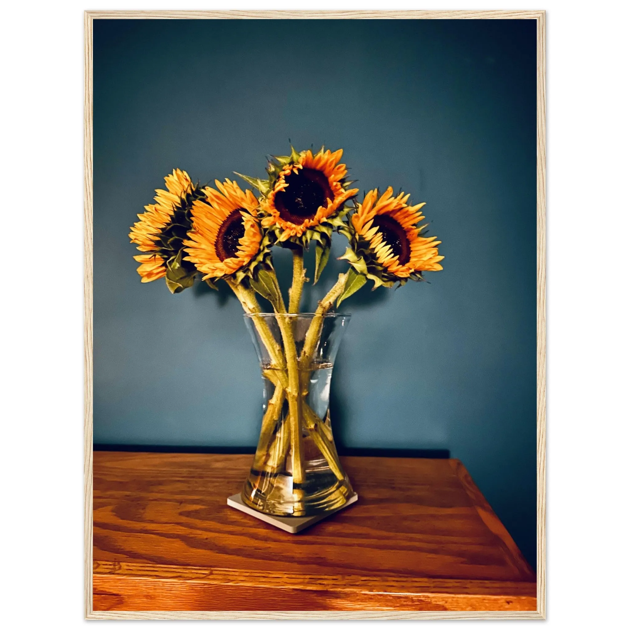 Sunflowers Premium Matte Paper Wooden Framed Poster Wall Art
