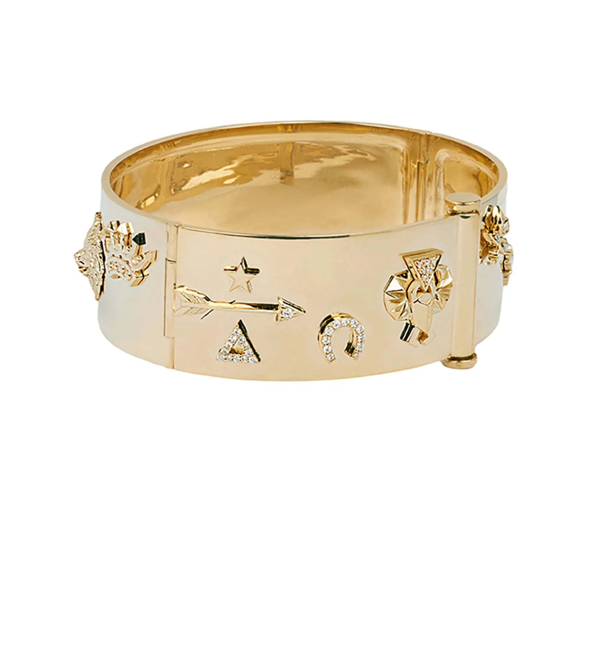 Symbols Wide Triptych Bangle