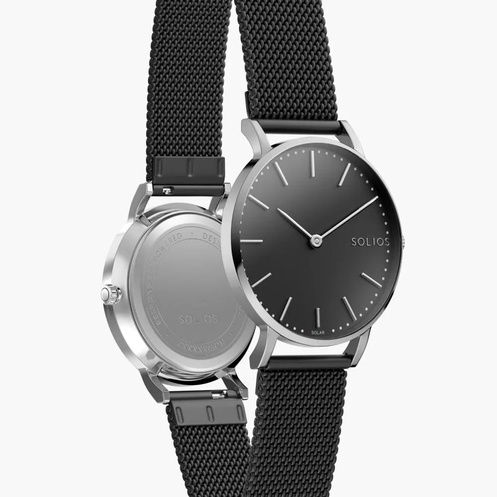 The Solar Classic | Black Dial - Silver Case