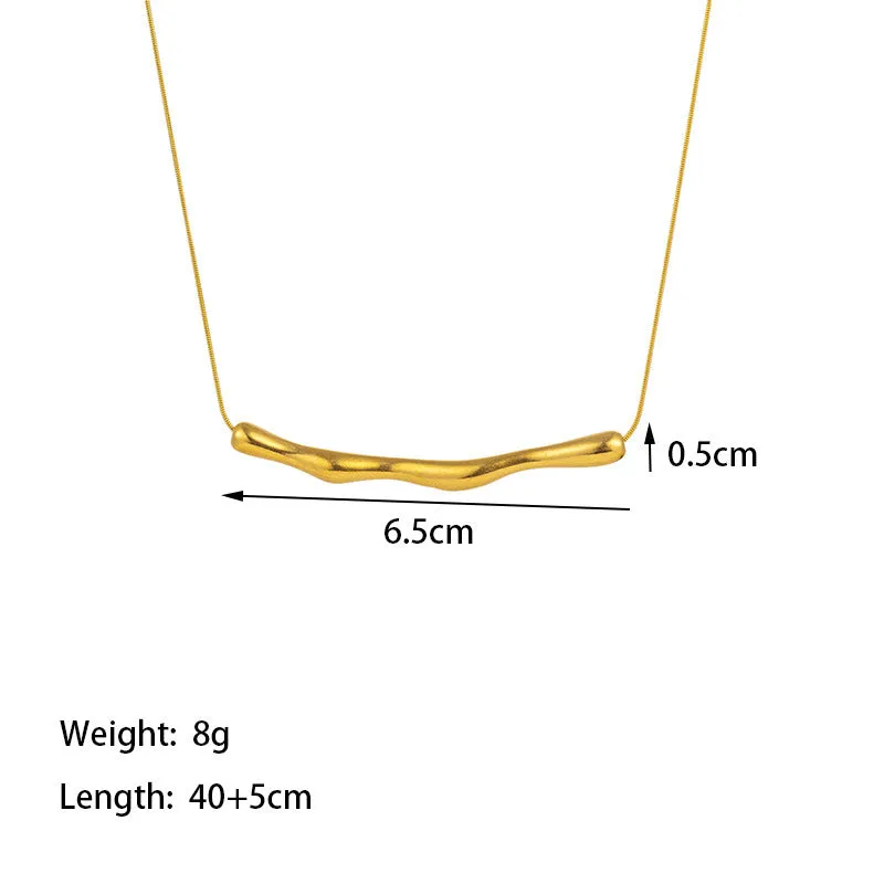 Trendy Coalesce Crooked Chain Gold Necklace JLTN1285