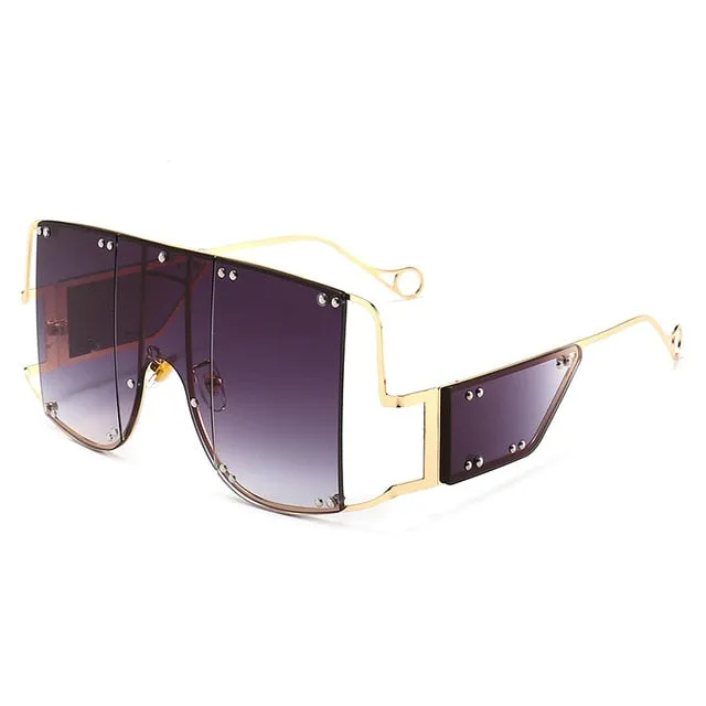 Trendy Oversized Rimless Sunglasses