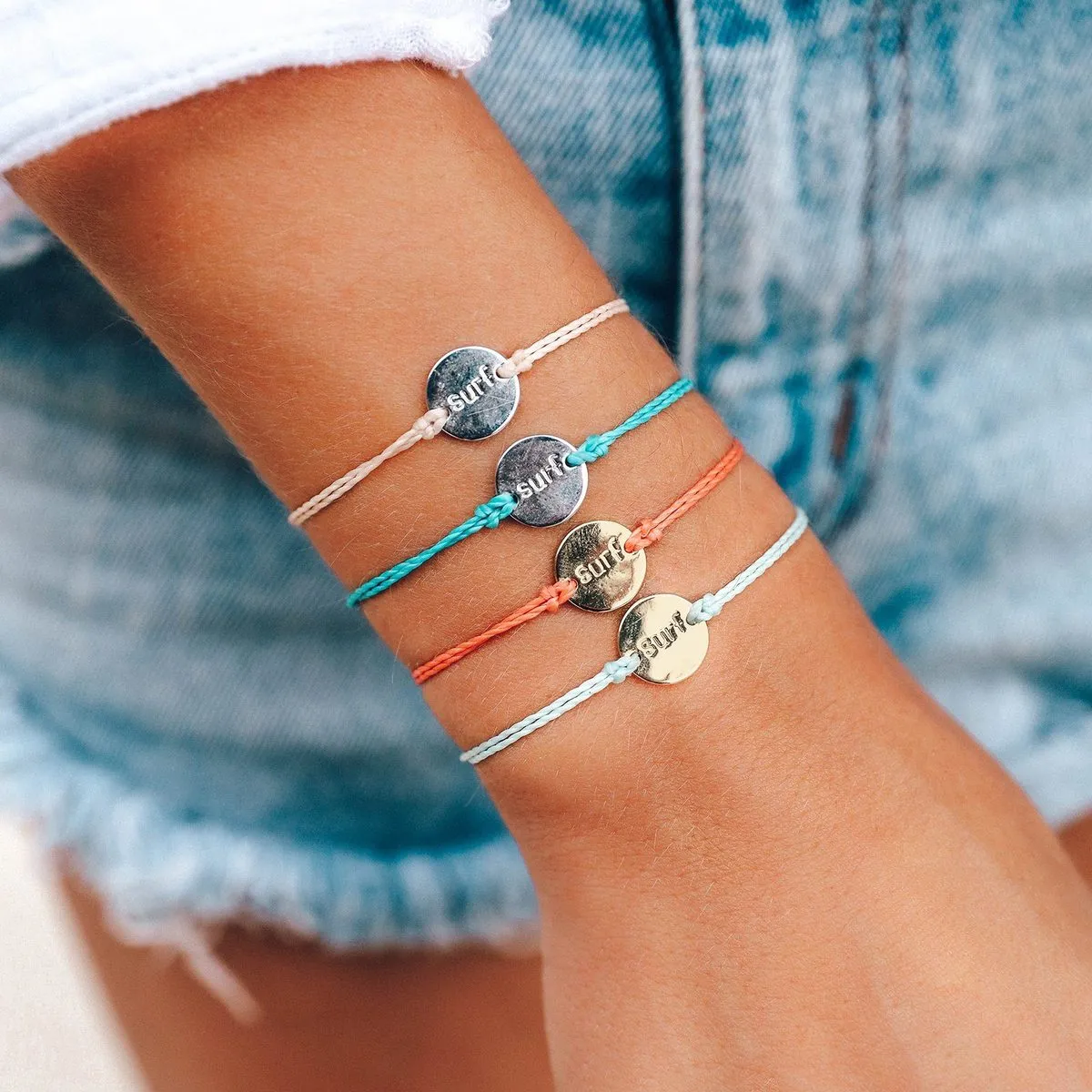 Wave/Surf Coin Charm Bracelet