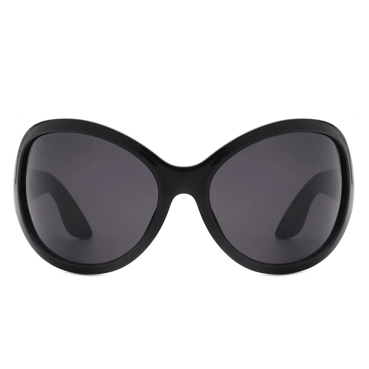Wrap-Around Bug Eye Sunglasses - Black